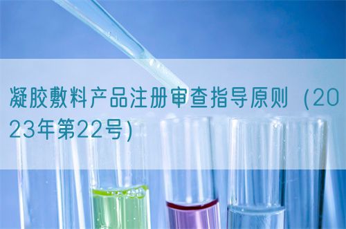 凝膠敷料產(chǎn)品注冊審查指導(dǎo)原則（2023年第22號）